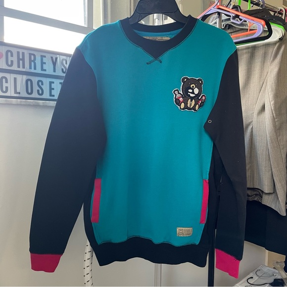 Entree LS Mens crew neck size small teal pink - Picture 5 of 5